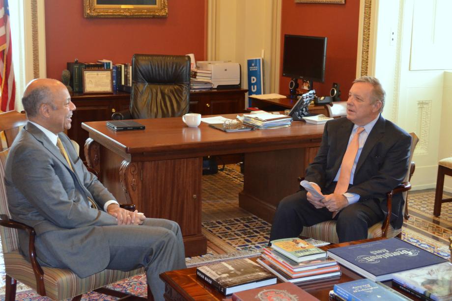 U.S. Senator Dick Durbin (D-IL) met with Jeh Johnson, the recent nominee to be Secretary of Homeland Secuirty.